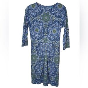 J. McLaughlin Blue Green White Paisley Dress - small